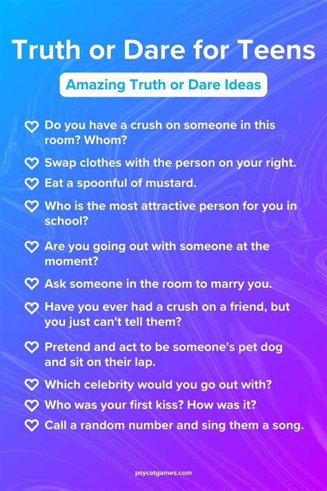 truth or dare questions for teenagers funny.